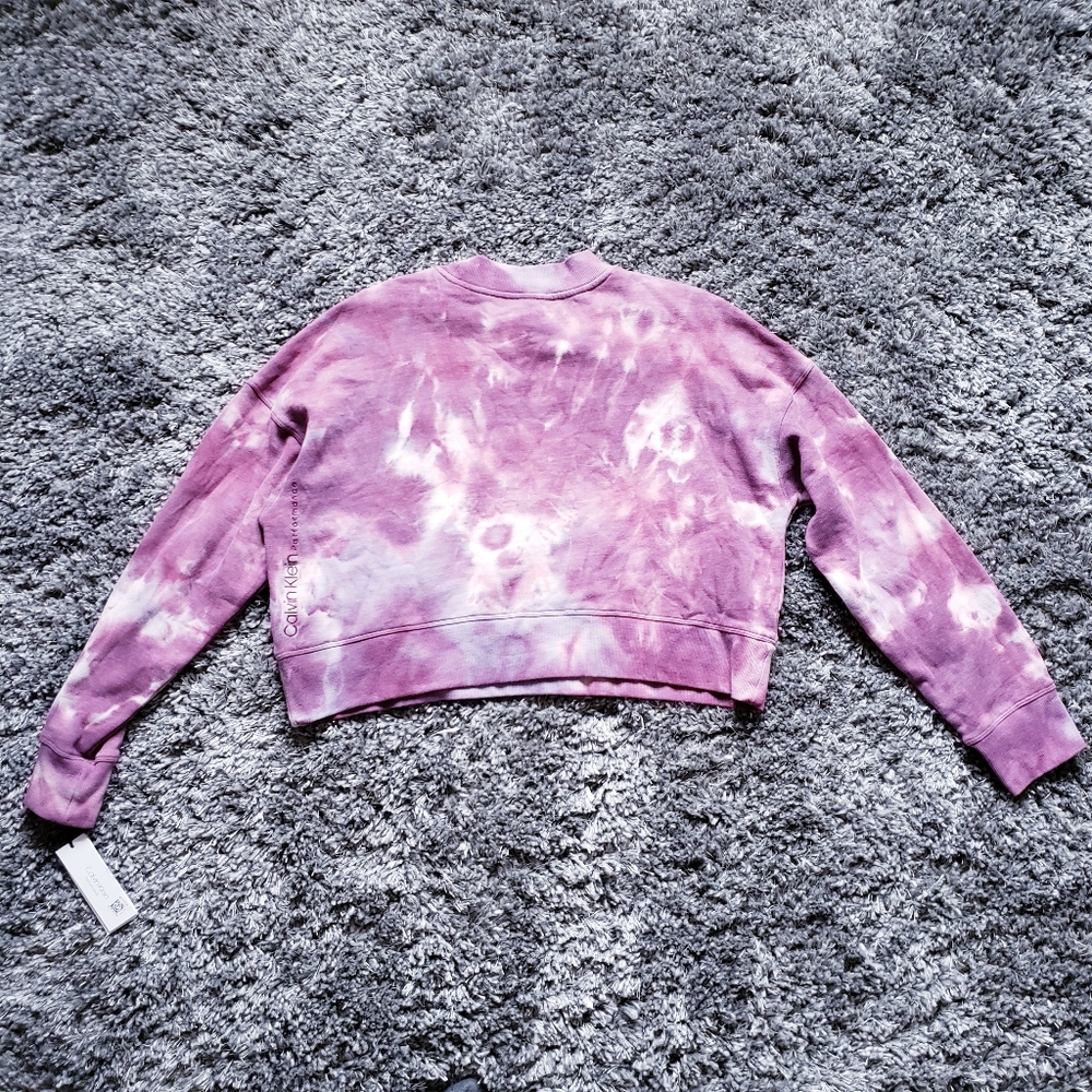 Calvin Klein Sunburst Tie Dye Cropped Sweatshirt - Picture 3 of 6
